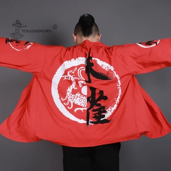 Japonų Stiliaus Kimono Kostiumai Samurajus Drabužius Japonija Palaidinė Yukata Haori Kinijos Vyrų Tradicinių Kailio Vyras Azijos Spausdinti Cardigan