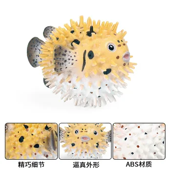 Jūros Gyvūnų Pažinimo Veiksmų Skaičiai Vaikai Plastikiniai Žaislai Pufferfish Gyvūnų Skaičius Kolekcines, Žaislai