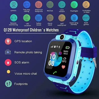 K12 Vaikai Smartwatch Vandeniui Telefonu Žiūrėti SOS Stabdžių Prarado Tracker Smart Watch Vaikų Dovanų