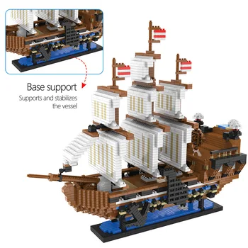 Karibų Piratų Buriavimo Black Pearl Laivo Valtis Mini Blokų Karalienė Annes 3D Modelį 