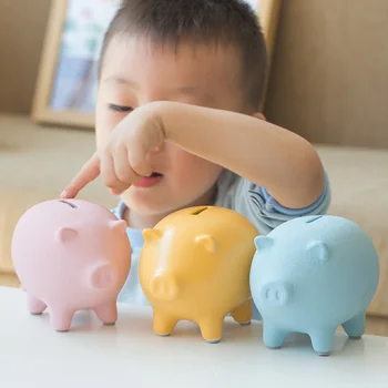 Keramikos Kiaulių Vaikas Piggy Bank Kūrybos Namų Dekoro Piggy Bank Saugus taupyklė Pinigų Banko Skaitmeninis Monetų Skaičiavimo Pinigų Jar 60A040