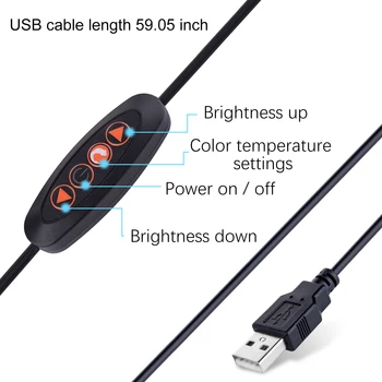 KEXIN 5W USB Clip-Ant Stalo Lempos 48 LED Lanksti Skaitymo šviesa, šviesos srautą galima reguliuoti Stalo Lempa