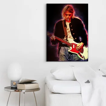 Kurt Cobain Roko Derlius Meno Drobė Plakatas Namų Sienų Dekoras (Be Rėmelio)