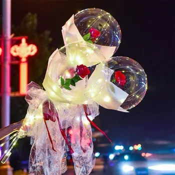 Kūrybos Rožių Puokštė LED Šviesos Balionas-Rožių Puokštė 
