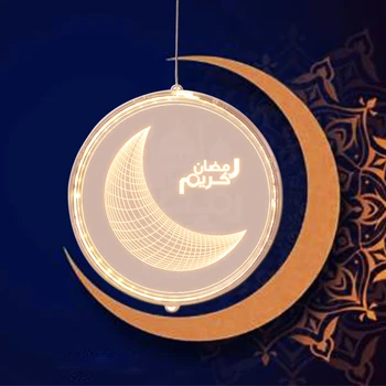 LED Diskų Mėnulio Lempos Šviesos Laimingas Ramadanas, Papuošalai, Namų Musulmonų Šalis Dekoro Eid Mubarakas Dekoro Šalies Prekių už Dovanų