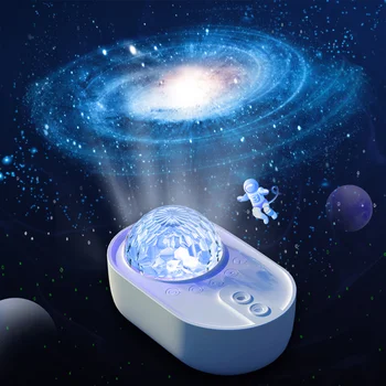 LED Galaxy Projektorius Vandens Banga Žvaigždėtas Dangaus Projektorius, Vaikų Nakties Šviesos USB Balso Kontrolės Muzikos Grotuvas LED Galaxy Lempos