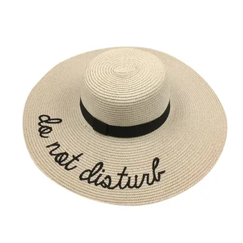 Madingų Moterų Vasara Didelis Šiaudų Skrybėlę karšto parduoti Sun Floppy Plačios Skrybėlės Letter Spausdinimo, Lankstymo Paplūdimio Kepurės шляпа женская летняя