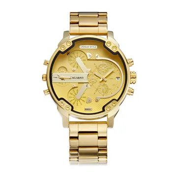 Mados Prekės ženklo NATATE Vyrų Aukso Plieno Apyrankės Dirželio CAGARNY Prekės Prabangos Žiūrėti Kvarciniai Laikrodžiai Geros Kokybės Vyrų Laikrodžiai