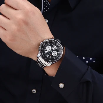 Mados Verslo Žiūrėti Vyrų Reloj Relojes Full Steel Riešo Žiūrėti Relogio Masculino Laikrodžių Mados Ir Laisvalaikio Kvarcinis Laikrodis