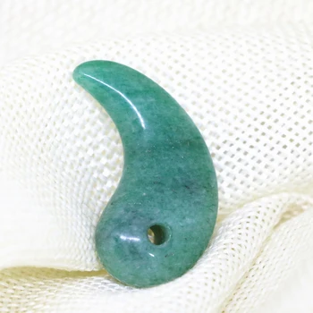 Mados žalia chalcedony vienas brangakmenių akmens magatama pakabukas 19*35mm moterims tinka 