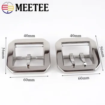 Meetee 1pc 40mm Aukštos kokybės Nerūdijančio Plieno Diržo Sagtis Paprasta Vyrų Pin Sagtys Galvos 