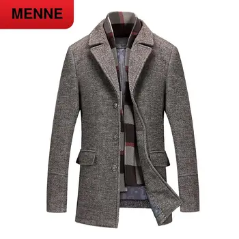 MENNE vyrų žiemos striukė Verslo atsitiktinis tirštėti šiltas vilnonis paltas mens striukė, aukštos kokybės, dydis M-4XL