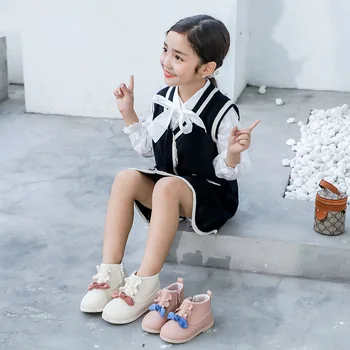 Merginos batai 2020 m. rudens ir žiemos naujas little princess trumpi batai vaikams, kūdikių minkšto dugno plius kašmyras batai