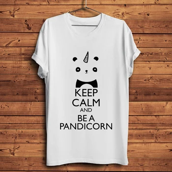 Mielas panicorn vienaragis panda ninja juokingas marškinėlius vyrų vasaros nauji balti trumpomis rankovėmis atsitiktinis homme t marškinėliai, unisex streetwear
