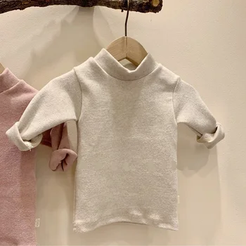 MILANCEL 2020 Baby Palaidinė vientisos Spalvos Kūdikių Mergaičių Bazės Marškinių apykaklėmis Bamblys Berniukai Trumpas Viršūnės