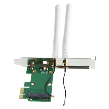 Mini PCI-E, PCI-E Adapterį Konverteris Belaidžio Wifi Adapteris Su 2dB Antena wifi Imtuvas Tinklo Kortelės Adapteris