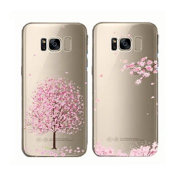 Minkštas Aišku, Telefono dėklas Romantiška Cherry Blossom Dangtelis Skirtas Samsung Galaxy S21 Pastaba 20 10 9 8 S20 Ultra A71 s10 s9 s8 FE Plius Lite