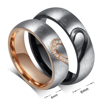 Modyle 2020 Naujas Mados Meilė Širdies Pora Žiedus Moterims, Vyrams, Vestuvių, Sužadėtuvių CZ Žiedas Unikalus Fine jewelry