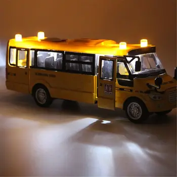 Mokyklos Autobusas Žaislas lydinio Transporto priemonių Geltona Didelis Lydinio Traukti Atgal 9