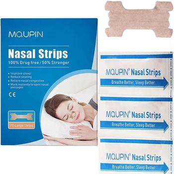 MQUPIN 70/140pcs Kvėpavimo takų, Nosies Pleistras gali sumažinti knarkimą ir padėti miego sumažinti stresą ir nosies užgulimas, kvėpuoti geriau