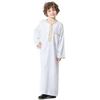 Musulmonų Saudo Arabų Berniukų Drabužius, Dishdasha Vaikai Abaja Kaftan Malda Islame Drabužius Ilgomis Rankovėmis Thobe Artimųjų Rytų Paauglių Suknelė Dubajus