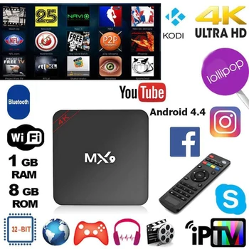 MX9 4K Quad Core, 1GB RAM, 8 GB ROM Android 4.4 TV BOX 