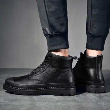 Natūralios odos batai vyriški neslidus vandeniui batai, guminiai batai nėrinių mados zapatos de hombre, vyrų batai