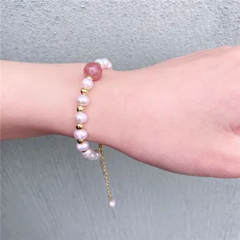 Natūralūs Gėlavandenių Perlų Apyrankės Omarų Letena OT Užsegimas Metalo Grandinės Perlų Karoliukai Baroko Bangles Moterims Išskirtinį Juvelyrikos
