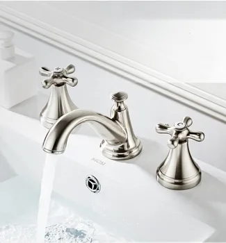 Nauja Baseino Maišytuvai, Žalvario Vonios kambarys 8'Sink Maišytuvas plačiai 3 Skylės Vonios baseino Maišytuvas Unikalaus dizaino, Klasikinės