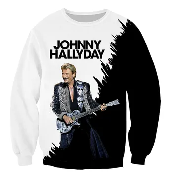 Naujas Atvyksta Populiarus Johnny Hallyday Prancūzija Elvis 3D Spausdinimo Vyrai Moterys Mados Marškinėliai/hoodies/megztiniai/vest/ Viršūnes Dropshipping
