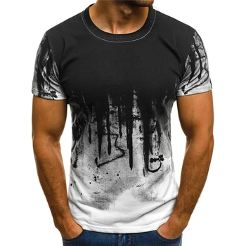 Naujausia 3D atspausdintas T-Shirt rašalo atkreipti modelis trumpomis rankovėmis vasaros atsitiktinis topai marškinėliai mados apvalios kaklo T-Shirt vyrai