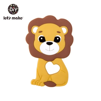 Naujausias Silikono Teether Liūtas 5vnt Animacinių filmų Gyvūnų Liūtas Teether Už Dantų 