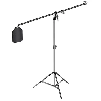 Neewer Foto Studija 2-in-1 Šviesos Stendas 48.4-151.5 cm, Reguliuojamas Aukštis, su 85 colių Boom Arm ir Sandbag, Aliuminio Lydinio