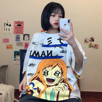 Negabaritinių Marškinėliai Anime One Piece Tee Moterims Marškinėlius Mielas Ilgas Big Plus Size Harajuku Viršuje Tony Tony Chopper Kawaii Drabužiai