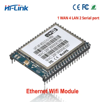 Nemokamas Pristatymas 1pcs įterptųjų UART-ETH-WIFI modulis penkių ethernet dvi serial port MT7688K chipset suderinama hlk-rm04