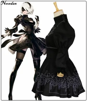 Nier Automatas 2B Cosplay Kostiumų Yorha 2-Ąjį Modelį B Nealas Era Aktorė Anime Black Tarnaitė Dress Kostiumai