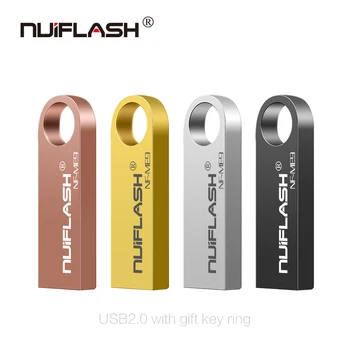 Nuiflash prekės usb flash drive 64GB 32GB 16GB 8GB 4GB pen ratai pendrive флешка vandeniui sidabro u disko memoria cel usb stick