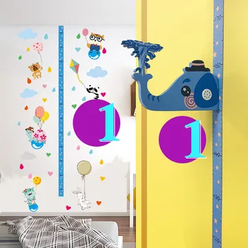 Nuimamas Vaikų 3D Aukštis Diagramos Priemonė, Sienos Lipdukas, Decal Vaikams, Kūdikio Kambarys, miegamasis, gyvenamasis kambarys dekoratyvinis