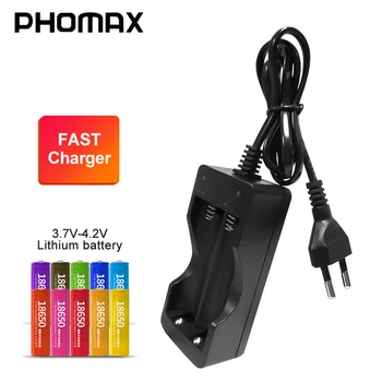 PHOMAX LA201 4,2 V, Dual Slot 18650 Kroviklis, LED Smart Ekrano apšvietimą, Greitai Įkrauti ES kabelis, Li-ion Įkraunama Baterija Įkroviklis