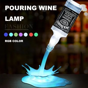 Pilant vyną nakties šviesos stalo lempa lol staigmena touch RGB alaus butelis veilleuse naujųjų metų dekoracijas Cololight Baras Kūrybos 3D