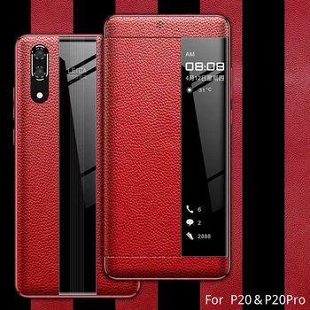 Pirmojo sluoksnio natūralios Odos Flip case For Huawei 30 Pro P30PRO P20 PRO P20PRO Verslo prabanga dangtis