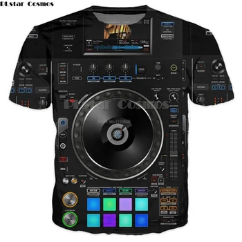 PLstar Kosmosas marškinėliai vyrams moteris 3d marškinėliai vasarą viršų mados drabužių hip-hop atspausdinta marškinėliai harajuku DJ muzikos Garso dažnių viršūnės