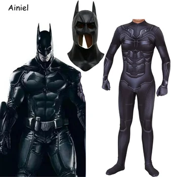 Plėšriųjų paukščių Cosplay Kostiumų Dark Knight Bruce Wayne Zentai Bodysuit Jumpsuit Superhero Helovinas Vaikams Vyrų Suaugusiųjų