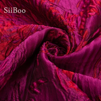 Prancūzijos romantiškas gėlių stilius rose red žakardo brokatas medžiaga moterų vakarinę suknelę cheongsam tissus as mètre telas SP6116