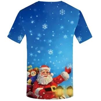 QCIV Santa Claus T-shirt Vyrai Snaigės Shirt Spausdinti Kalėdų Tshirts Atsitiktinis Šalies Marškinėlius Spausdinti Juokingas Anime Drabužiai