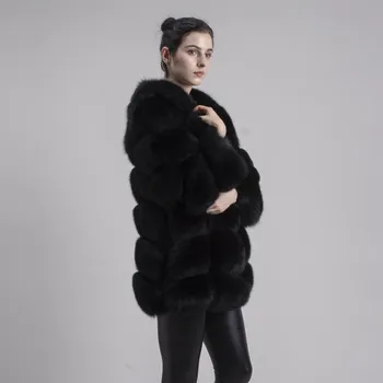 QIUCHEN PJ8078 didysis išpardavimas NEMOKAMAS PRISTATYMAS moterų žiemos nekilnojamojo fox fur coat ilgomis rankovėmis fox fur coat žiemą aukštos kokybės