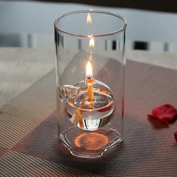 Rankų Darbo Kūrybinės Europos Stiklo, Žvakių Laikiklis Vakarienė Žvakių Šviesoje, Romantiška Cilindrų Nerūkomojo Naftos Lempos Vestuvių Namų Puošybai