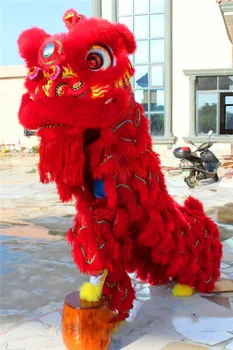 Red Lion Dance Talismanas Kostiumas Vilnos Pietų Liūtas Dviems Suaugusiems Kinijos Liaudies Meno Reklamos Karnavalas Helovinas