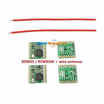 RFM95 RFM95W 868 915 RFM95-868MHz RFM95-915MHz LORA SX1276 belaidis siųstuvas-imtuvas modulis su vielos antenos, ROHS, FCC ETSI PASIEKTI