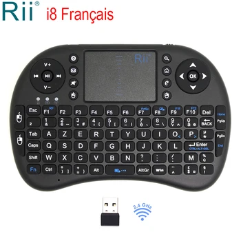 Rii i8 prancūzijos Mini Wireless Keyboard 2,4 GHz Bevielio Oro Pelė su TouchPad Android TV Box Mini KOMPIUTERIS Nešiojamas